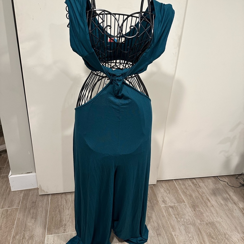 Free People Teal High Low Jumpsuit